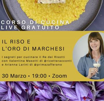 Corso di cucina live gratuito, “Il riso e l’oro di Marchesi”